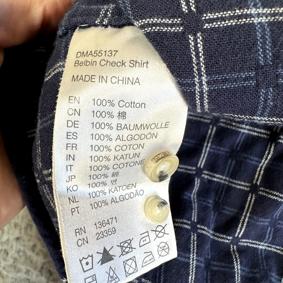 Deus Ex Machina Belbin Shirt Men's XXL Blue Geometric Knit Button Down 2XL - Picture 8 of 11